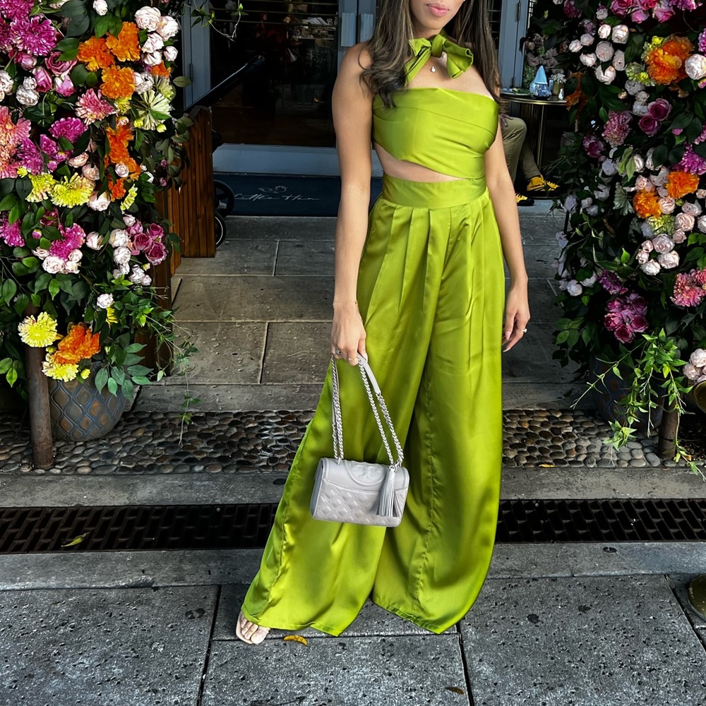 Green pant and halter set size S